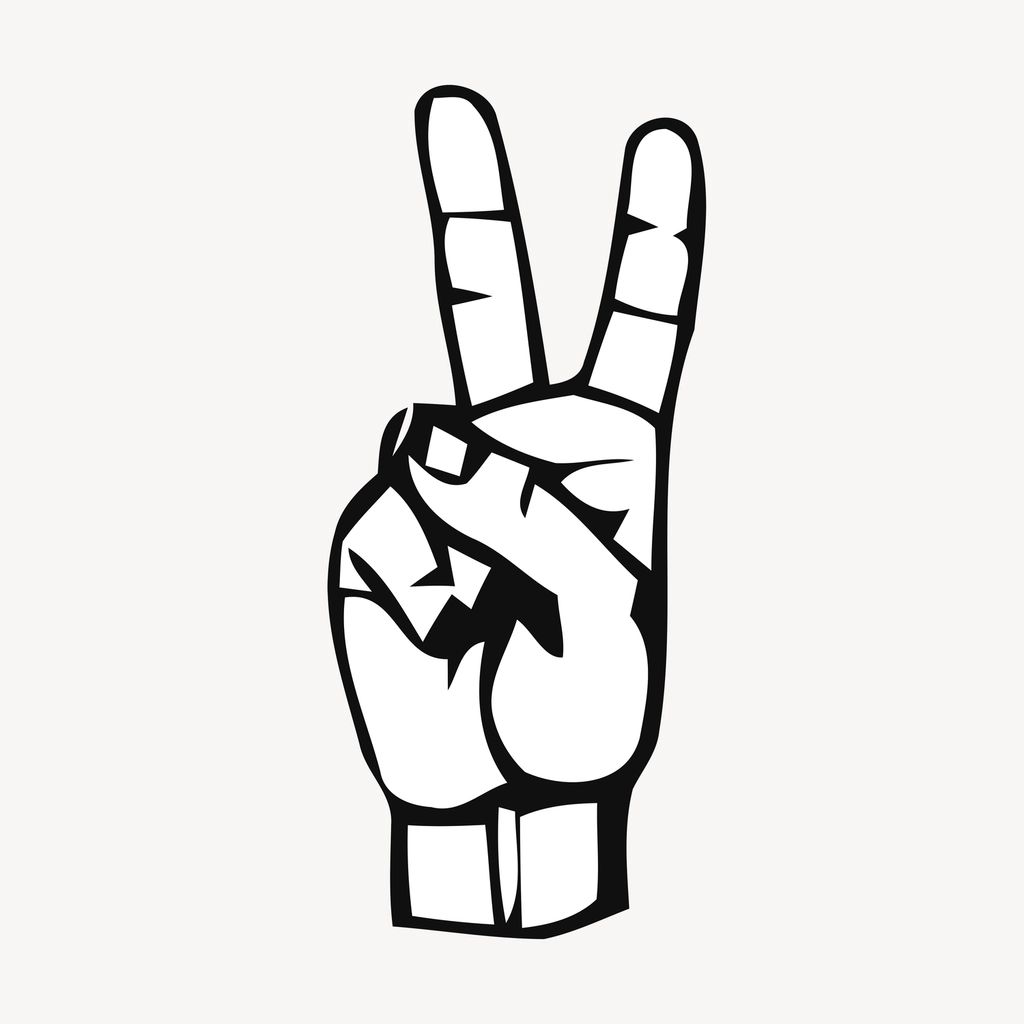 Peace sign hand clipart, gesture